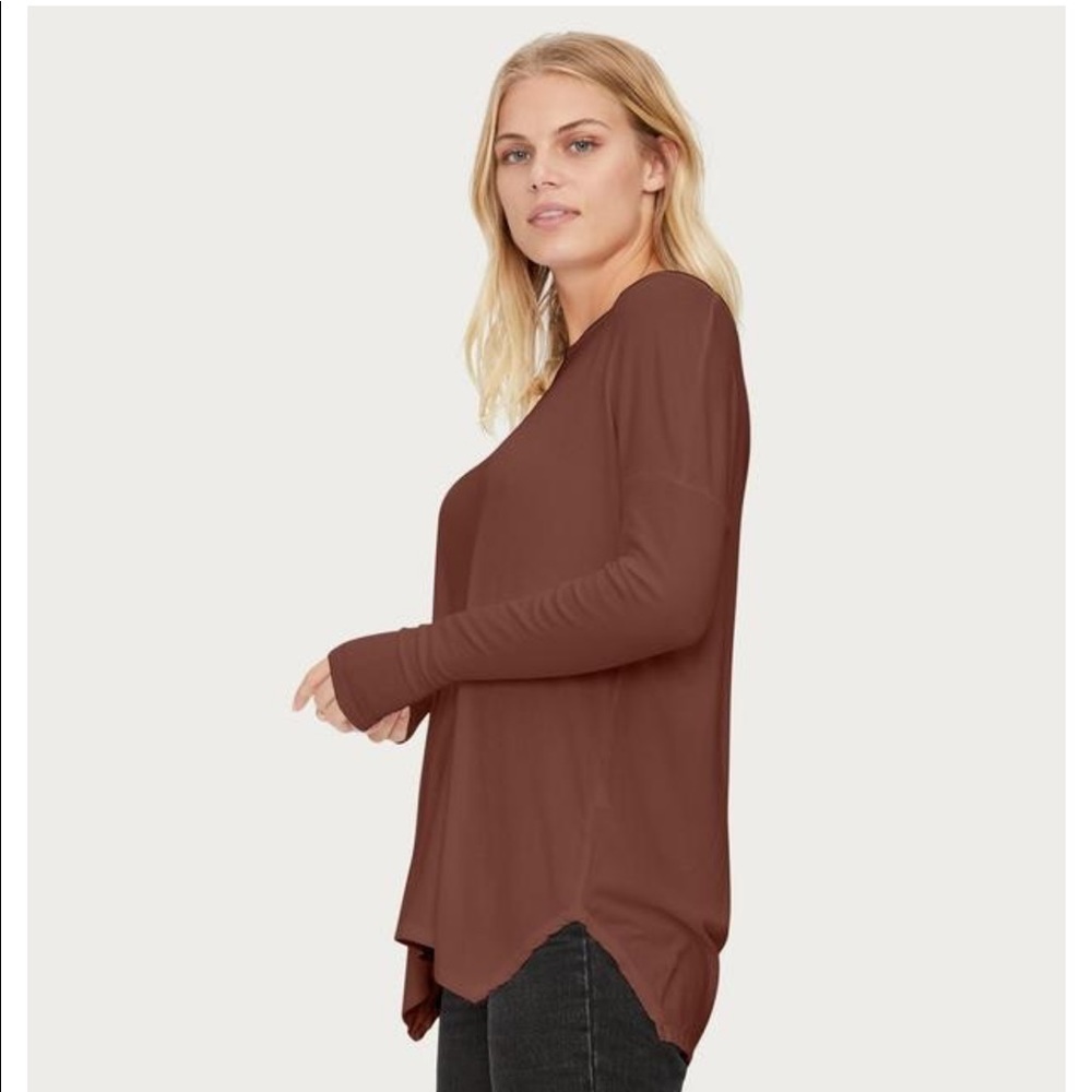 Michael Stars One Size Comfy maroon tunic shirt